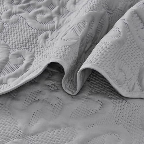 Image of Kingnex Oversized King Bedspreads 128x120 Gray