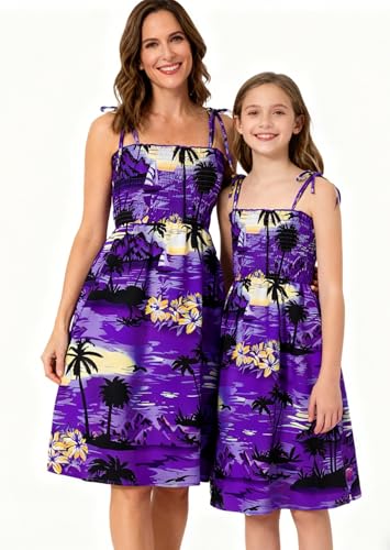 Image of SANGTREE Family Matching Hawaiian Outfits , Casual Beach Travel Clothes ,Vacation Clothing Set for Women & Men & Girls & Boys