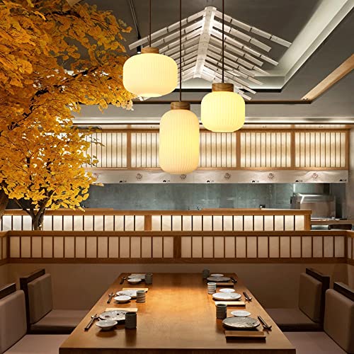 Lámpara colgante de restaurante japonés e iluminación retro de cristal 7