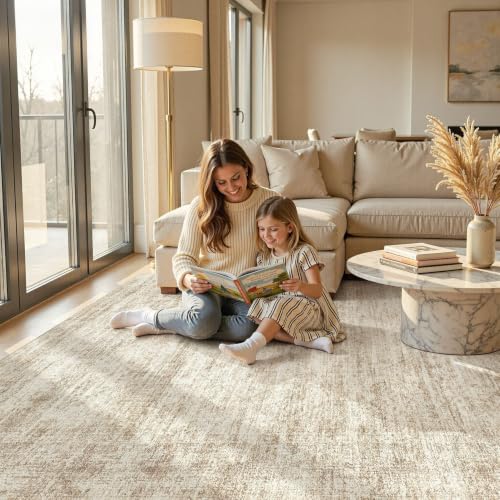 Image of cotiled 5x7 Area Rugs Abstract Distressed Washable Large Living Room Rug