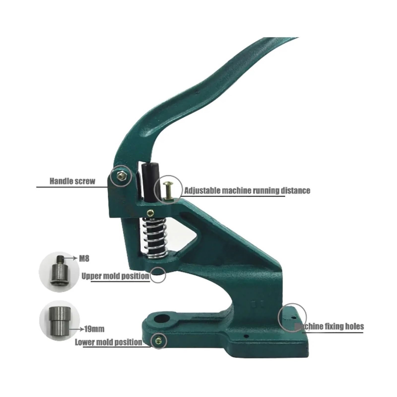 Snap Fasteners Botón Die Kit de moldes for botones a presión | Botones de presión, herramienta de instalación, sujetador, costura hecha a mano, artesanía DIY(MoldAndBlackButtons,15mm)