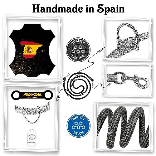 Hands Free Dog Lead. Double Ended, MultiFunction, Multiposition, for 2 Dogs, Small Medium Large. Rope and Leather - Image 2