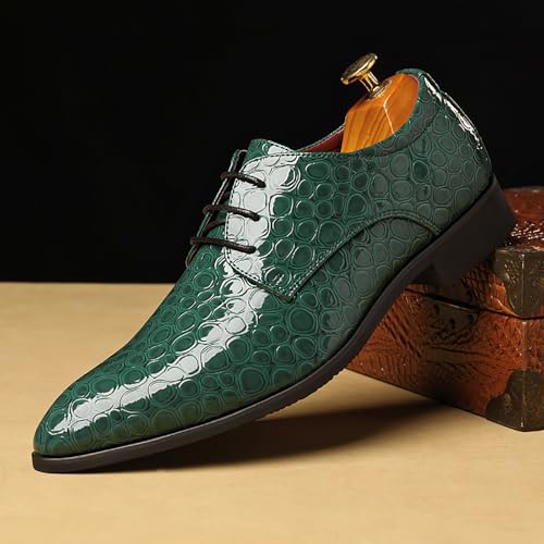 Men's Patent PU Leather Derby Dress Shoes Cap Toe Formal Shoes for Men Classic Men's Dress Shoes4