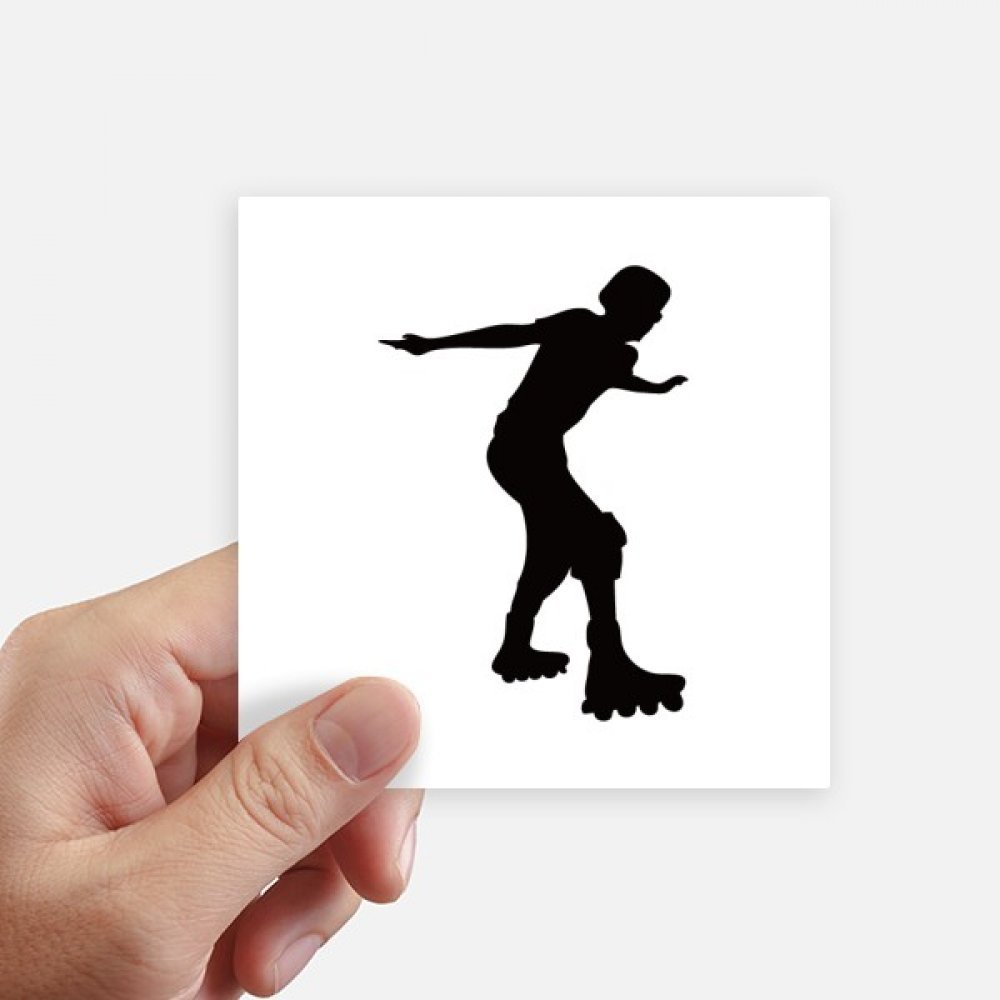 Sticker patinage sport silhouette noir 10cm pour personnaliser une valise de voyage ou un mur