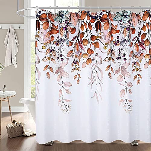 Boodii Extra Long Shower Curtain For Bathroom Watercolor Autumn Shower Curtain Orange Eucalyptus Nature Botanical Shower Curtain Fall Leaf Multicolor Floral Farmhouse For Bathroom Decor 72X96 #TOP3