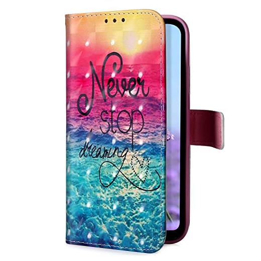 Uposao Compatible con Samsung Galaxy A20 / A30 Funda Carcasa Piel Cartera Libro Dibujo 3D Pintado Modelo PU Leather Wallet Flip Cover Case Compatible con Samsung Galaxy A20 / A30,Sueño
