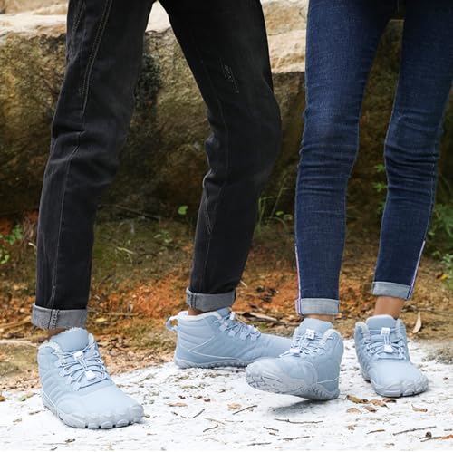 Hike Winter Footwear Barefoot Shoes Womens Men, Wide Toe Box Non-Slip Waterproof Minimalist Walking Snow Boots Sneakers 5