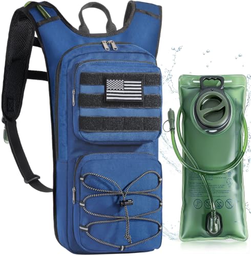 Image of Hydration Backpack, Tactical Molle Water with 3L TPU Water Bladder | Lightweight Military Hydration Daypack for Hiking, Running, Cycling, Climbing, Biking, 105 oz, Breathable Back Panel