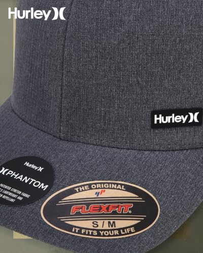 Image of Hurley Mens Trucker Hat - Curved Brim H2O Dri Summer Fitted Baseball Cap for Men with Mesh Back