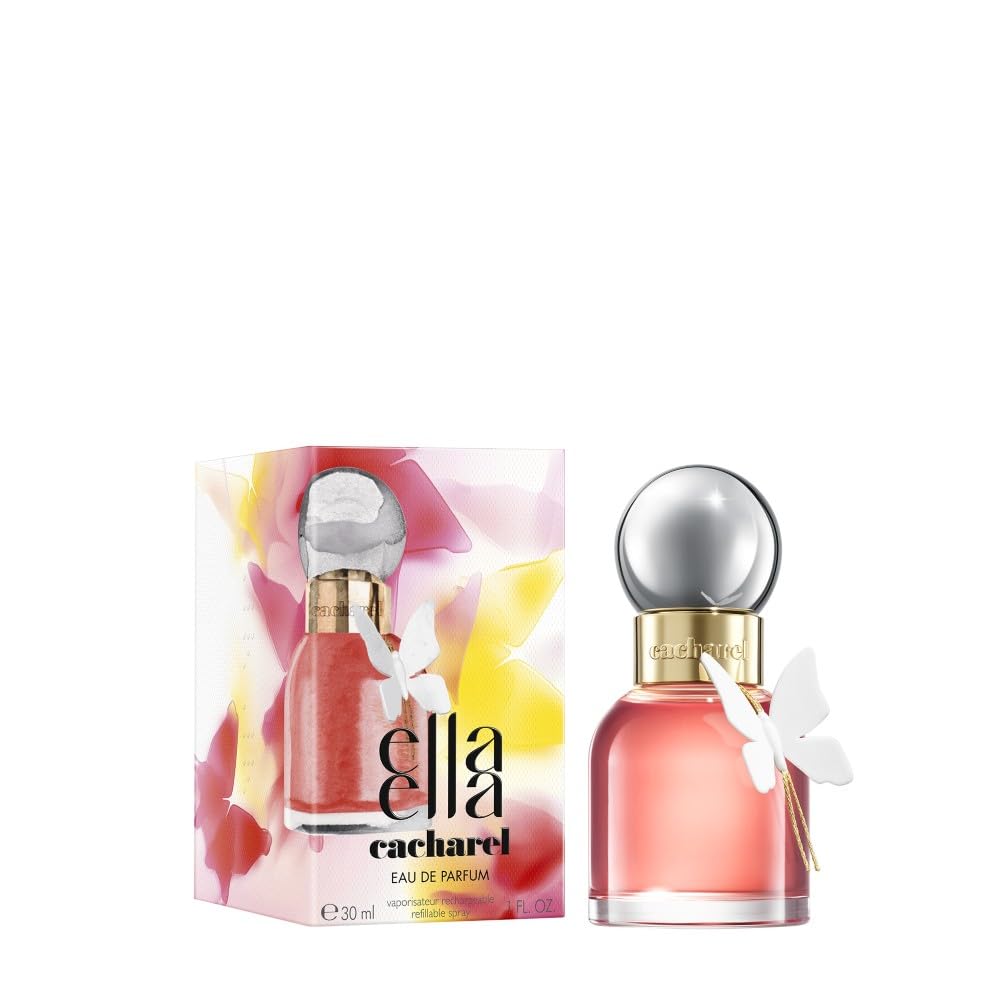 Cacharel Ella Ella Eau de Parfum Donna, Profumo Donna Vibrante, Fiorito e Libero, Fragranza Floreale e Ambrata, Con Cocco e Vaniglia, A Lunga Durata, Profumo di Lusso per Donna, Ricaricabile