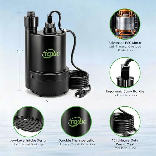 Image of 1 /3 HP Submersible Sump Pump 2400 GPH Water Utility Pump