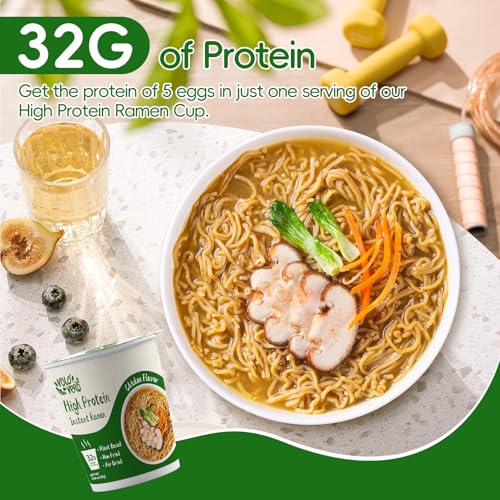 Image of VOLO VERO High Protein Instant Ramen Noodles Cup Chicken, 32g Plant Protein