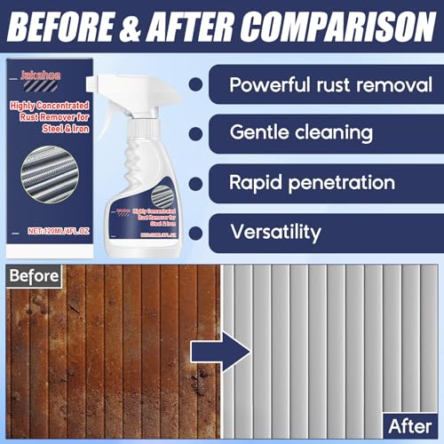 Hochleistungs-Rostlöser für Metall, leistungsstarker Rostlöser für Stahl, Reiniger zur Rostentfernung von Möbeln, Sofort Rostlöser Spray, Entfernt effektiv Rost von Metalloberflächen