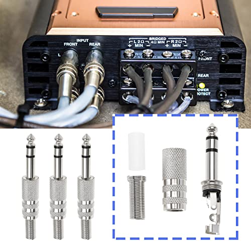 The Lord of the Tools 10Pcs TRS Stereo Male Plug Audio Connector 6.35 mm Stereo Jack Plug Soldering Audio Plug Accessories for Guitar Mixer Amplifier Keyboard Silver - Image 4