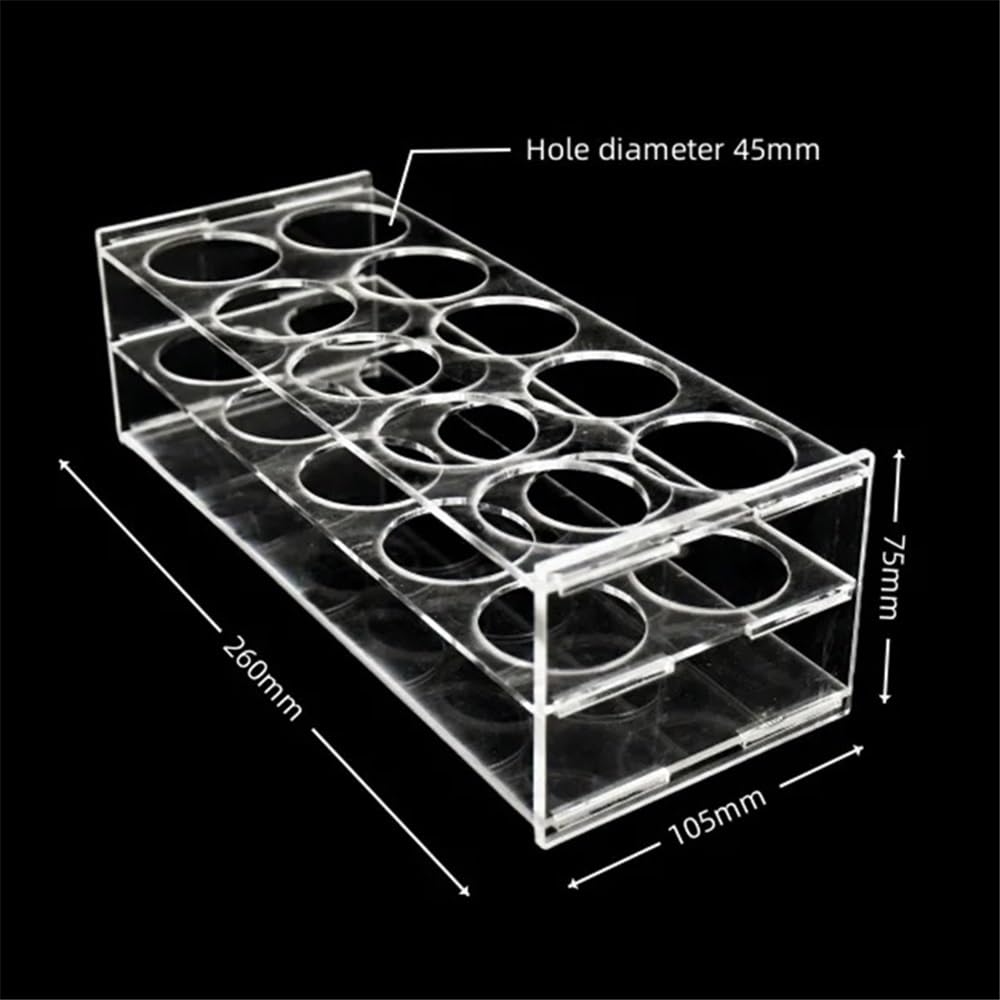 Gestell for Zentrifugenröhrchen 120 ml, Ständer for 10 Röhrchen, transparenter Röhrchenhalter, Durchmesser 45 mm