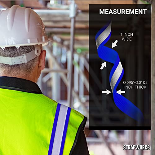 Strapworks Biothane Gold Series Coated Reflective Webbing - Waterproof Heavy Duty Strap - 1" X 5 Yd, Pacific Blue #TOP4