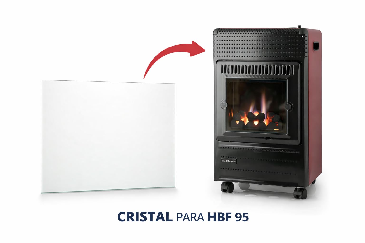 Genérico Cristal Templado de Repuesto Compatible con Estufa Orbegozo HBF 95