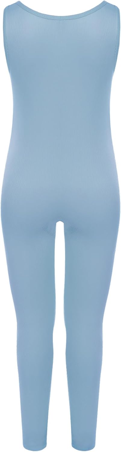 Jugaoge Kids Girls Sleeveless Dance Unitard One Piece Full Body Leotard Bodysuit Gymnastics Dance Costume