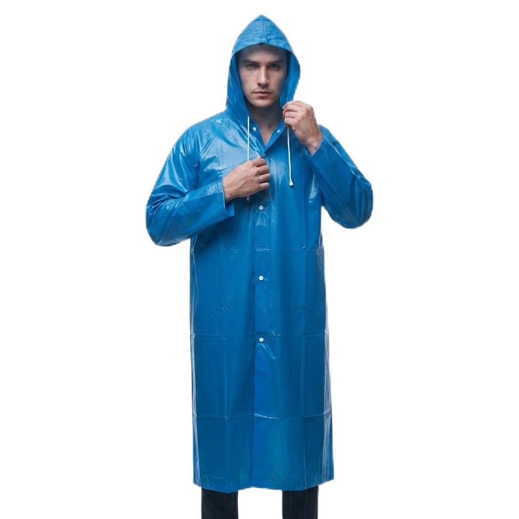 (𝐒𝐩𝐞𝐜𝐢𝐚𝐥 𝟏𝟓 𝐘𝐞𝐚𝐫𝐬 𝐖𝐚𝐫𝐫𝐚𝐧𝐭𝐲 Waterproof Long Raincoat for Men & Women, Hooded Full Sleeve Reusable Rain Coat with Button Closure, Lightweight Monsoon Rainwear for-image-21