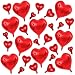 AnnoDeel 50pcs Heart Mylar Balloons, 18inch Red Heart Foil Blloons 3 Size Random 10inch 5inch Small Heart Balloons for Birthday Wedding LOVE Valentine's Day Party Decorations