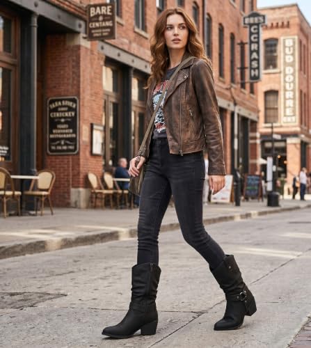 Image of GLOBALWIN Women's Mid Calf Cowgirl Boots Western Boots For Women