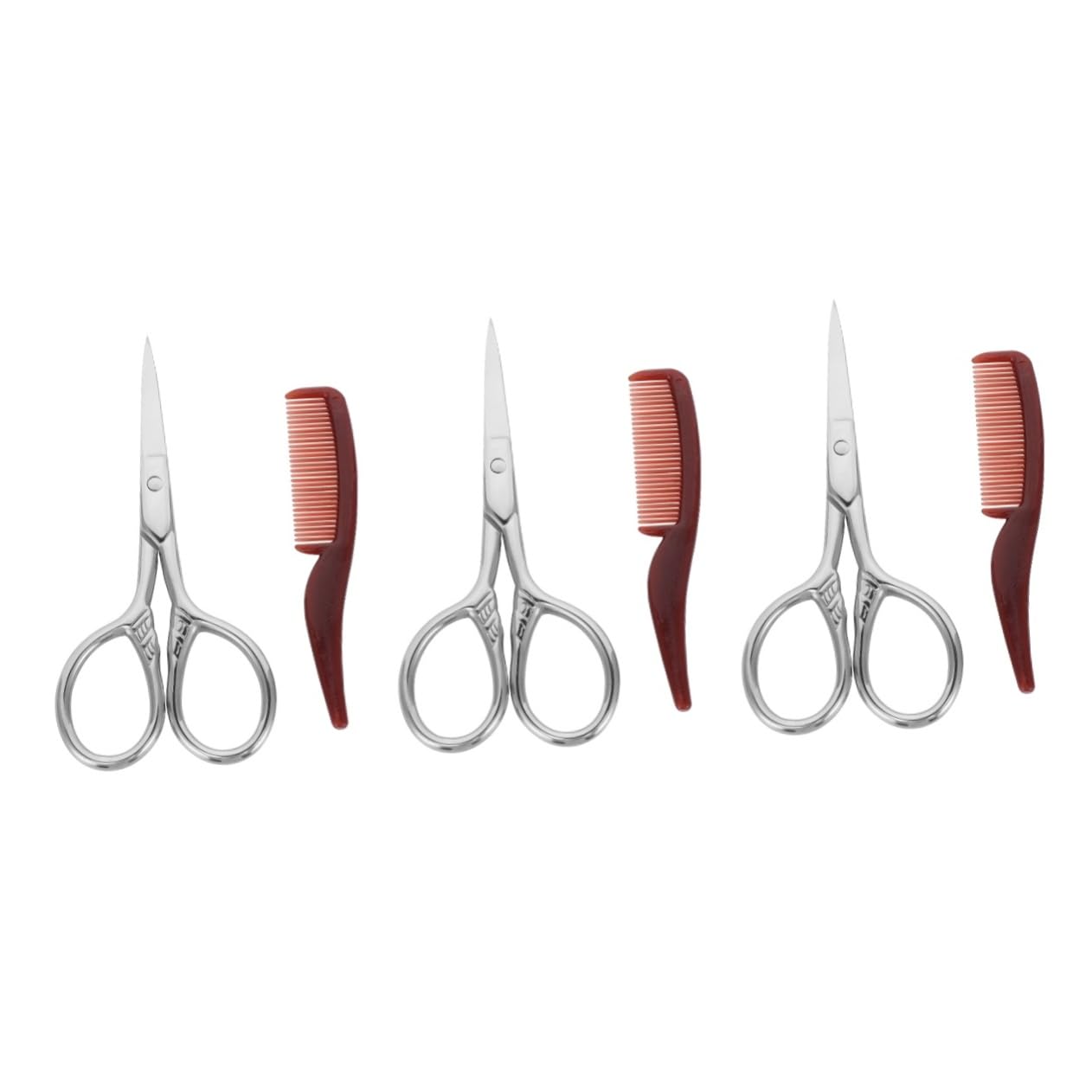 Healeved 6 Set set taglia barba kit per taglio di forbici da forbici da naso per uomo custodia taglia baffi kit per barba Acciaio inossidabile Black