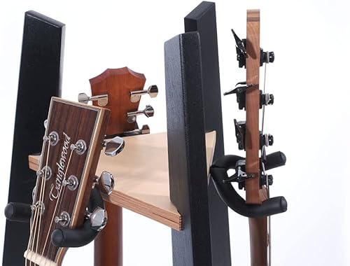 Miniatura 3 de Ruach GR-1 Estante de exhibición de madera hecho a mano de 3 vías Multi Guitar Stand - Negro