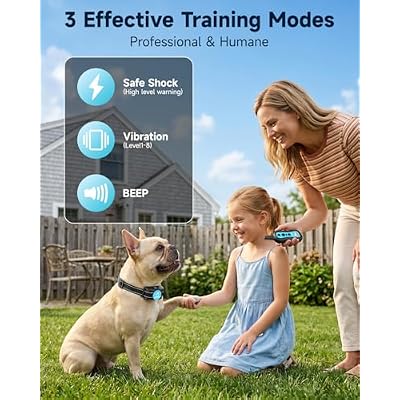PATPET Dog Training Collar Dog Shock Collar with Remote - 3 Training Modes, Beep, Vibration and Shock, Up to 1000 ft Remote Range, Rainproof for Small Medium Large Dogs