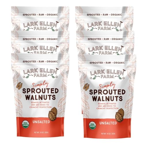 Lark Ellen Farm Organic Sprouted Walnuts, Unsalted (6-Pack), 10 oz Each