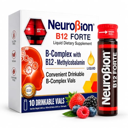 Neurobion Forte Vitamin B12 Methylcobalamin B6 B2 Niacin Liquid Shots Daily Energy & Nervous System Support Complex Easy Oral Drinkable10 Vials