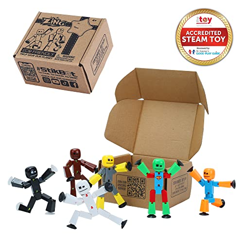 Zing Stikbot 6 Pack, Set Of 6 Stikbot Collectable Action Figures, Create Stop Motion Animation (Styles May Vary) #TOP1
