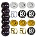 Famoby 50th Birthday Party Decorations Kit - Gold Glittery Cheers to 50 Years Banner,Poms,12Pcs Sparkling 50 Hanging Swirl for 50th Birthday Decorations 50 Years Old Party Supplies