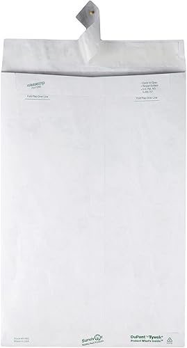 Miniatura 5 de Quality Park QUAR1660 Survivor - Sobres DuPont Tyvek de 10 x 15 pulgadas con cierre autosellante, 14 libras resistentes a pinchazos, desgarros y