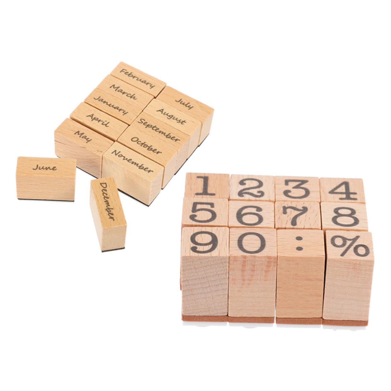 Uonlytech 8 Set Sigillo digitale in legno TIMBRI DEL DIART timbro pianificatore journaling data TIMPS DI RACCHBOBILE timbro fai da te del diario Stamper comune timbro del libro Di legno