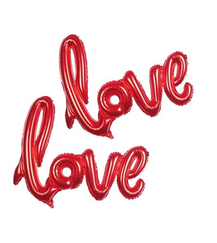 Balão Metalizado Letra LOVE Vermelho 100cm Decoração Festa Romântica