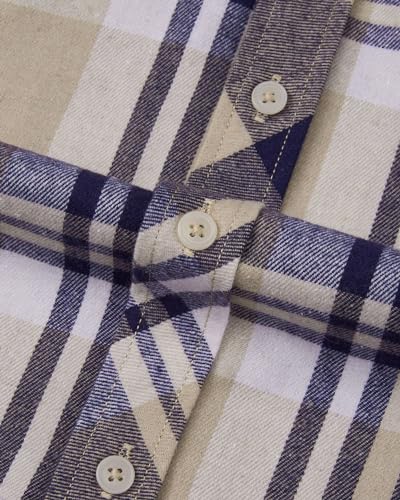 Image of Alimens & Gentle Men's Button Down Regular Fit Long Sleeve Plaid Flannel Casual Shirts