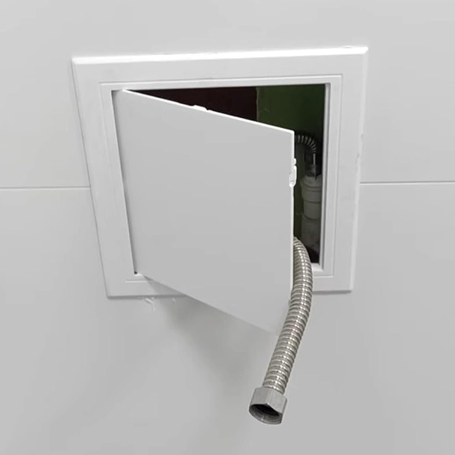 Cucce One Color Pipe Inspection Hatch Plastic Snap On Wall Access Panel，Self Adhesive Attic Bathroom Kitchen Access Inspection Door(100X100mm (4X4in))