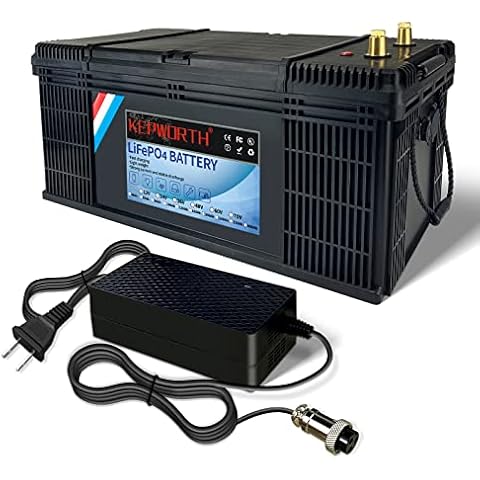 24v Lifepo4 Battery 100ah, Lithium Battery Upgraded BMS, Lightweight Small Size Perfect for RV, Marine, Trolling Motor, Solar, Van Life, Back Up Power & Off Grid Applications - w/ Lifepo4 charger Cover