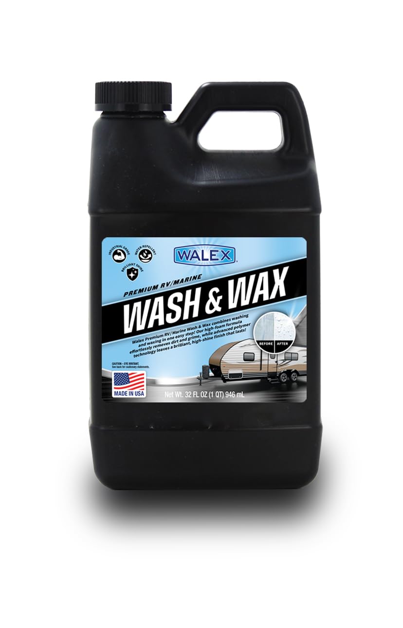Walex Premium Wash &amp; Wax - All-in-One High Foaming Formula - Cleans, Protects, and Adds brilliant shine to RV/Marine/Trailer/Auto surfaces - Cherry Fragrance, 32oz