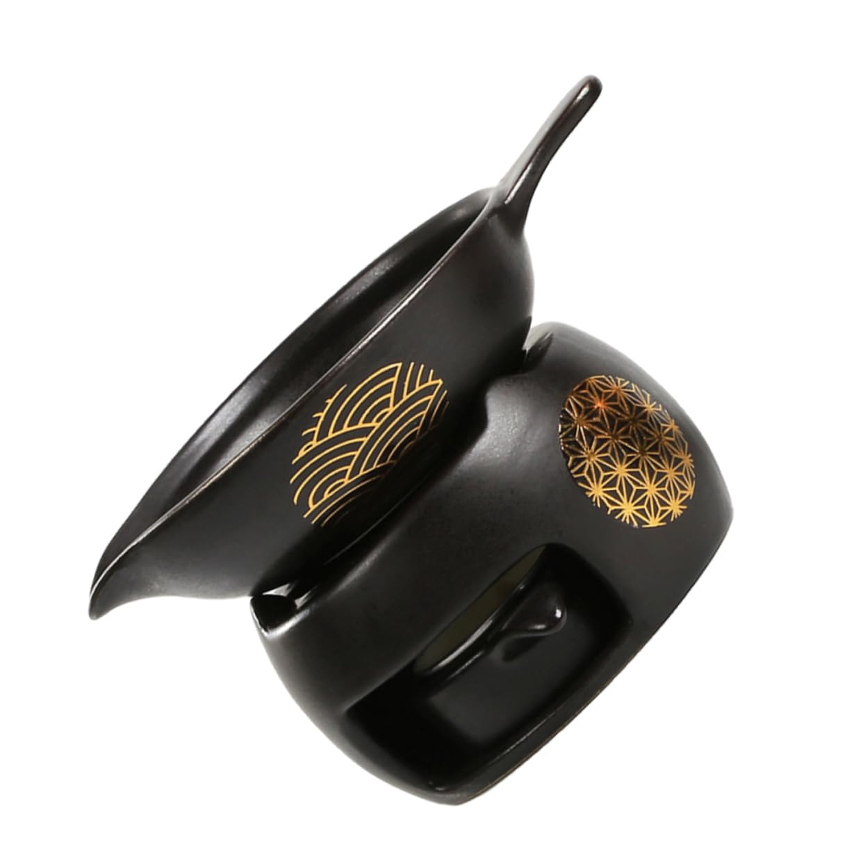 Horno de Té Mini de Cerámica Negro, 1 Juego, para Casa | Dispositivo para Despertar el Té, Decoración de Escritorio, Accesorio de Té