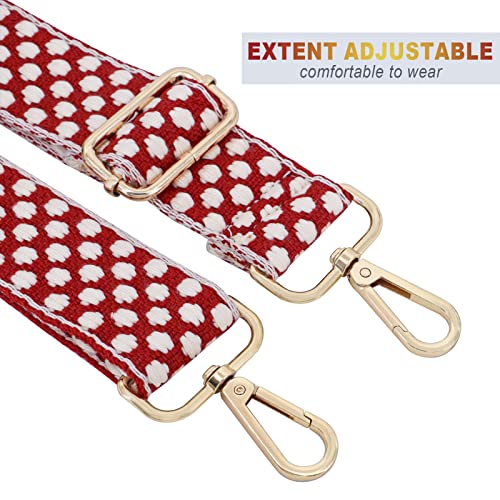 Image of Red Crossbody Straps for Purses Replacement Crossbody Wide Guitar Purse Strap for Handbags