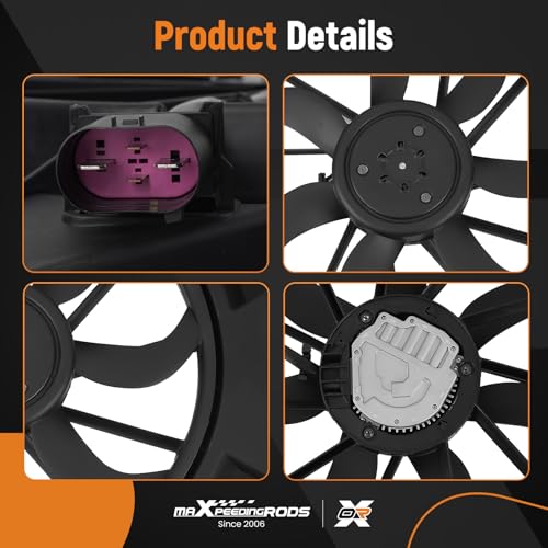 Image of maXpeedingrods Radiator Condenser Fan Assembly for 17-23 Chrysler Pacifica 20-23 Voyager 3.6L, 68217321AB 68217321AC 624120
