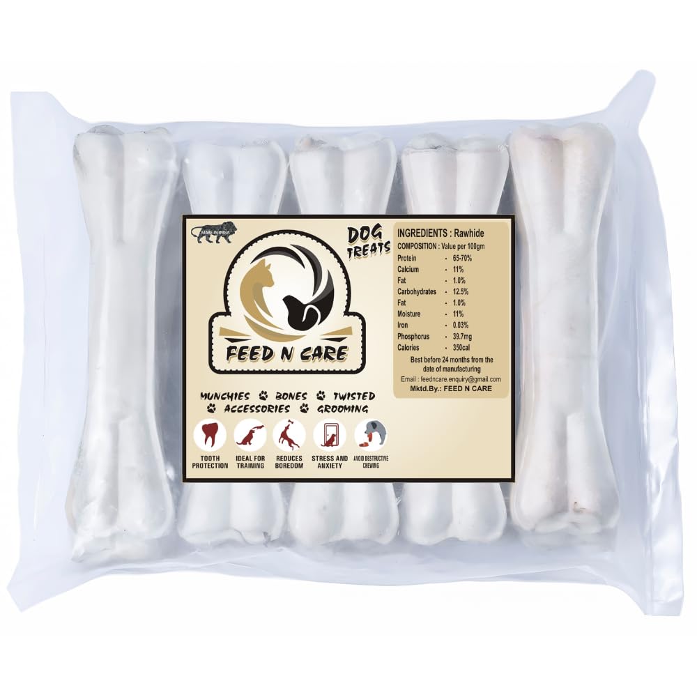 Feed N Care Dog Chew 6 Inch Calcium Rawhide Bones for Adult and Big Dogs of All Breeds (6-Inch-5-KG) (B0C4LYG1PX) Amazon Price History, Amazon Price Tracker