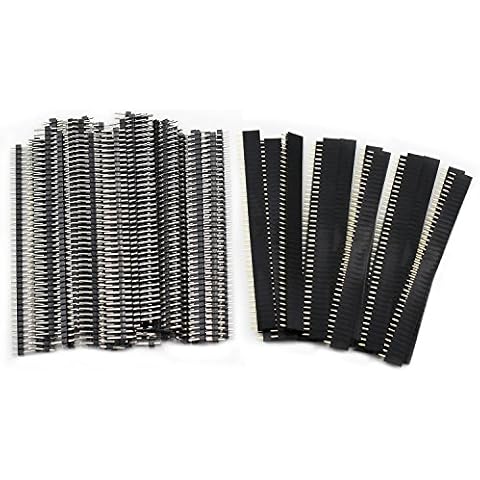 OCR 40PCS 2.54mm Male and Female Pin Header Connector 40Pin Single Row Breakaway PCB Board for Arduino Shield Cover