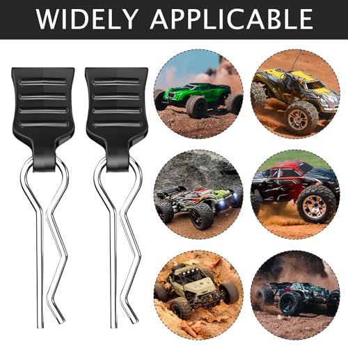 36 Stück RC Karosserie Clips, Edelstahl Körper Shell Pins für RC Autos Ersatzteile Rc Zubehör für, Traxxas RC Autos für Deerc Haiboxing Ersatzteile, 1/10, 1/12, 1/16, RC Verbrenner Zubehör, Schwarz