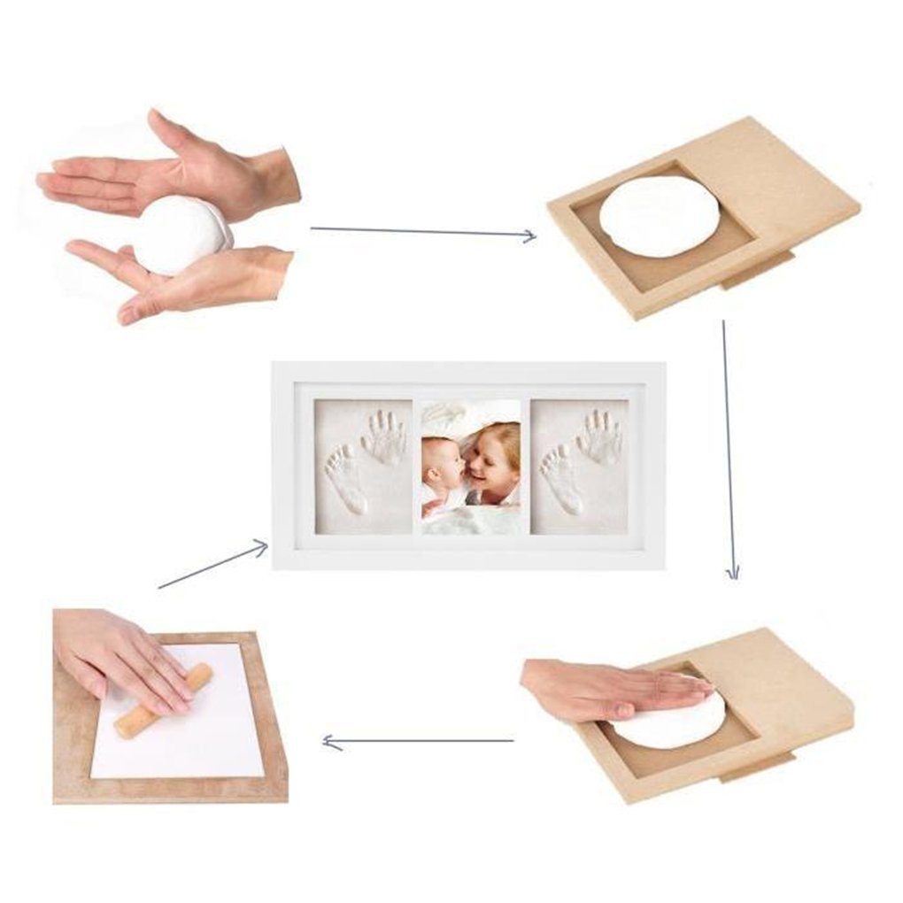 Cornice con impronta bimbo in argilla Kit Impronta per Mani e Piedi del Neonato - Impronta Bambino neonato cornice per foto di fango con stampa di mani e piedi del bambino Il regalo bimbo perfetto #3