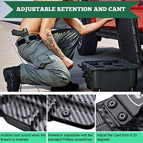 Hellcat Holster, Iwb Carbon Fiber Kydex Holster Fit: Springfield Armory Hellcat Pistol, Inside Waistband Holster Condealed Carry, Springfield Hellcat Accessories, Adj. Cant & Retention, Right Hand #TOP4