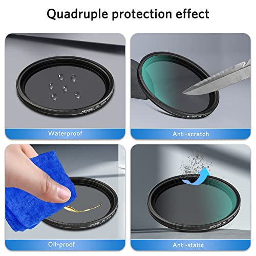 58Mm Variable Nd2-400 Lens Filter Artcise Multi Resistant Coated Optical Glass Adjustable Camera Lens Neutral Density Filters With Cleaning Cloth For Canon Nikon Sony Dslr #TOP5