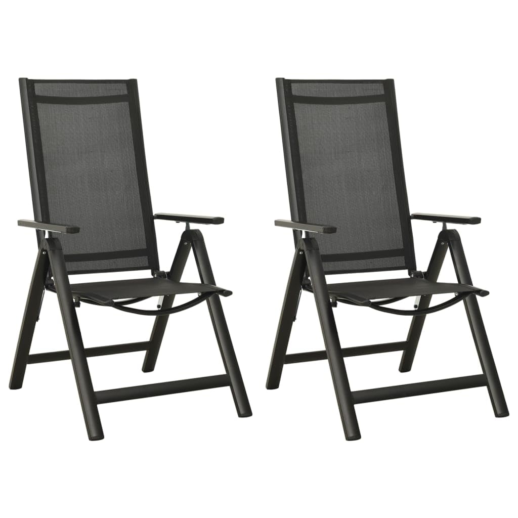 B&Q -  Folding Garden Chairs 2 Pcs Textilene And Aluminium Black