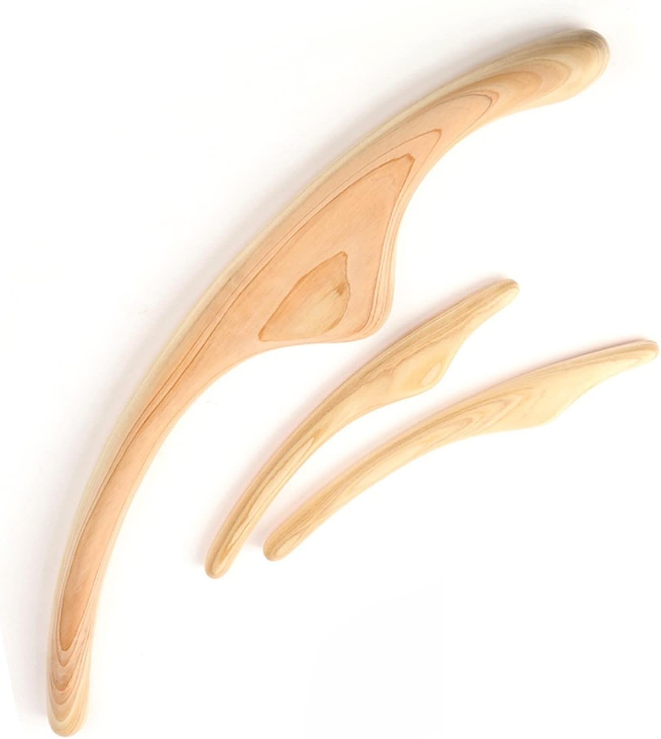 Professional Natural Wood Scraping Stick Scraper for Fat Burner Back Shoulder Neck Waist Leg Body Massage Therapy Slimming Tool 1Set (Color : 2Pcs-Set Massager)